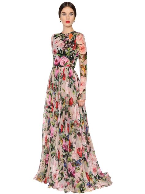 dolce and gabbana floral dress replica|dolce gabbana long evening dresses.